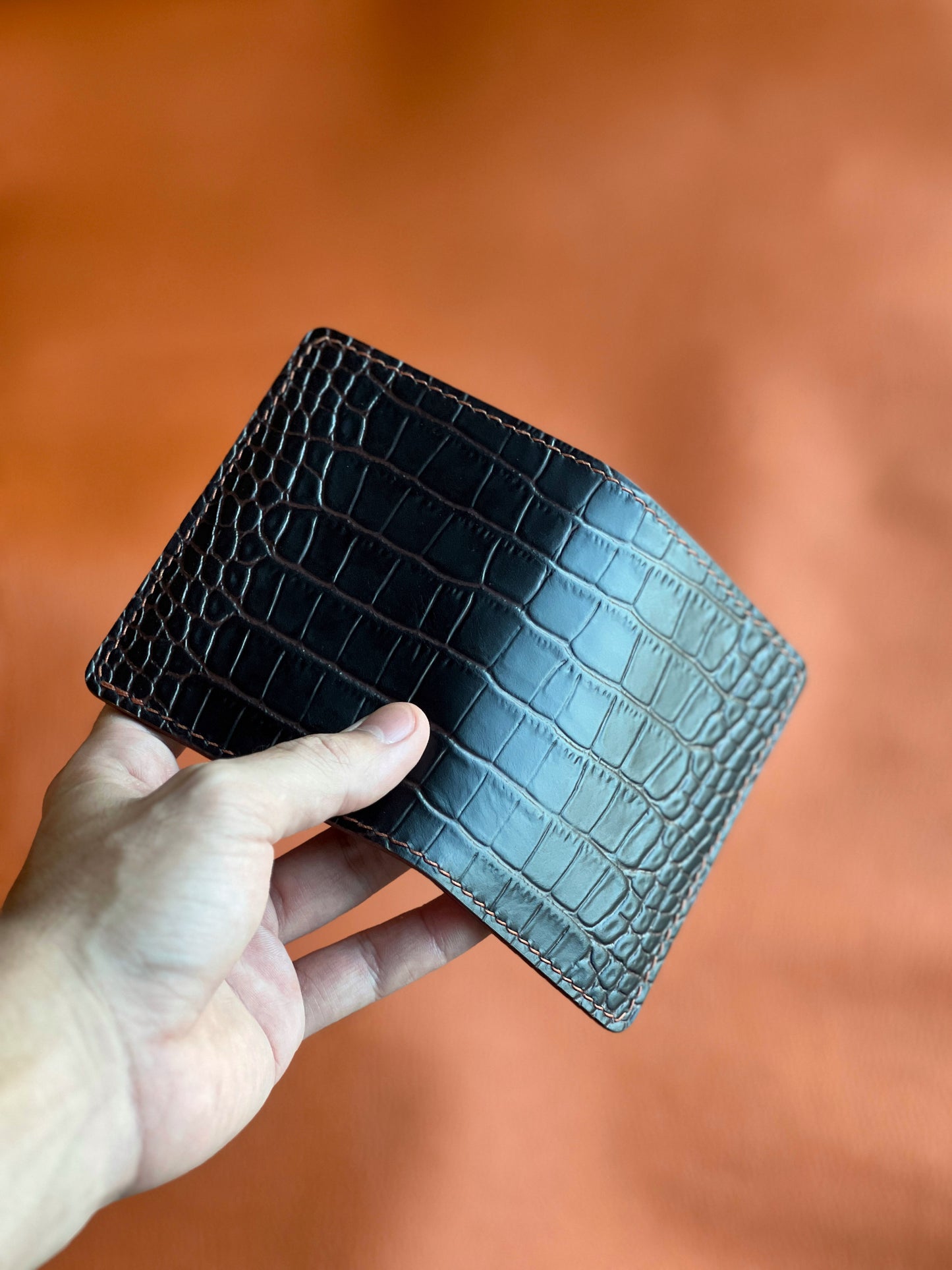 Slim Croc Card Wallet