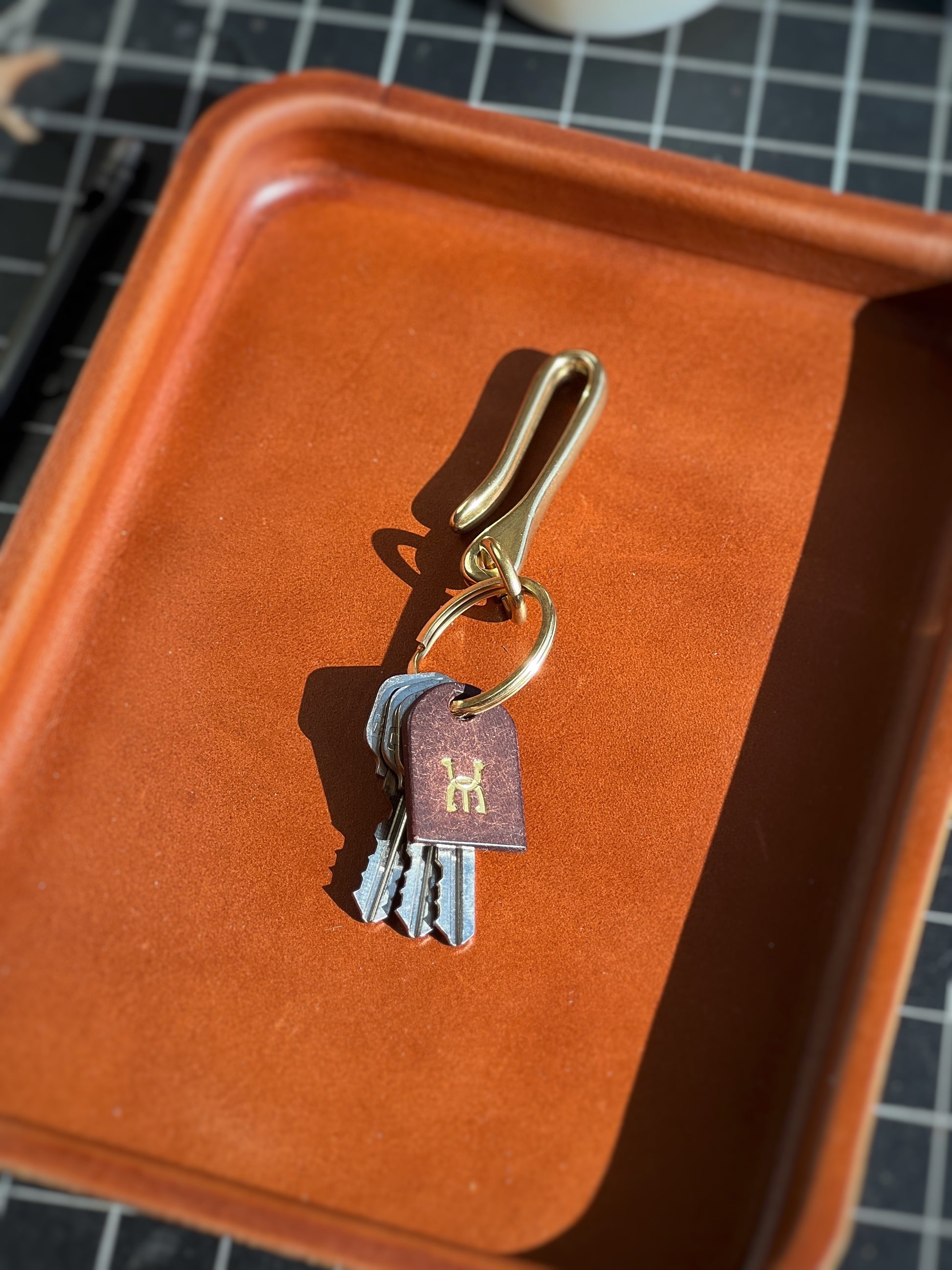 black armory key fish hook Fishhook Keychain – NYleatherworks